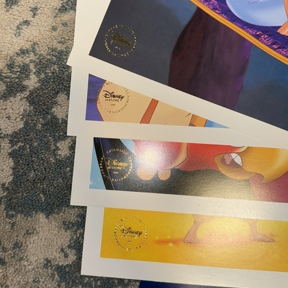 DISNEY LOVERS Aladdin Disney Store Exclusive Diamond Edition Lithograph Set of 4 - Picture 7 of 9